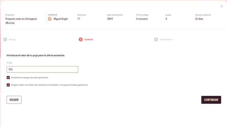 Proceso para pujar en el tablón de anuncios de Fundeen